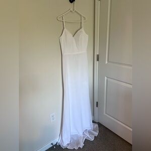 SHEIN White Spaghetti Strap Wedding Dress
